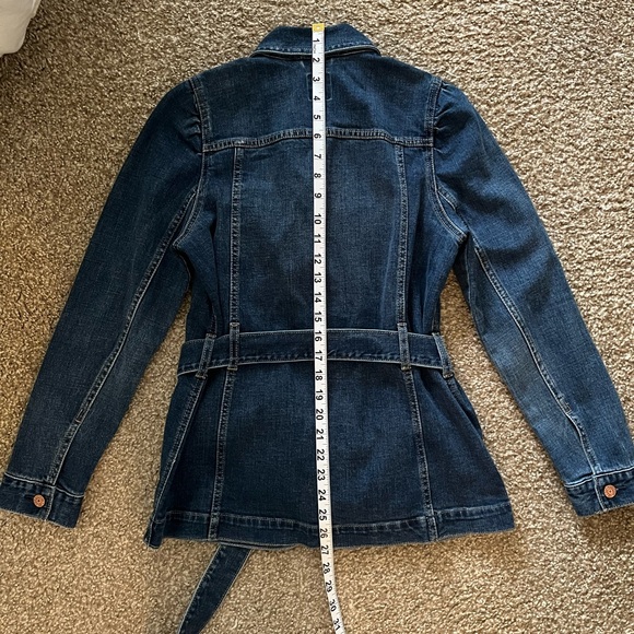 GAP Women's Dark Blue Belted Denim Jacket - Picture 8 of 10